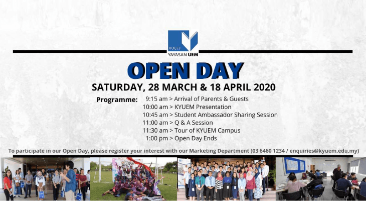 Challenge Your Abilities at KYUEM Open Day This 28 March 2020
