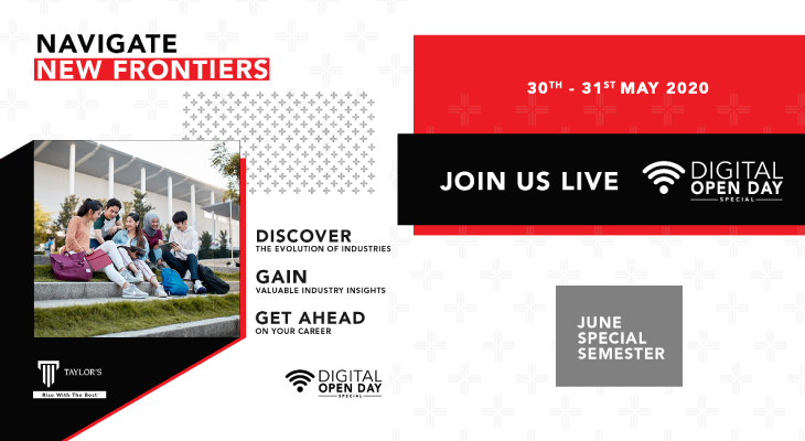 Navigate New Frontiers With the Taylor’s Digital Open Day This 30 – 31 May 2020